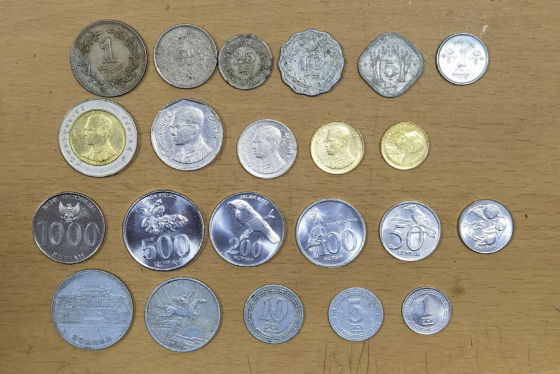 北京马甸外币专卖微拍第六十九期，外国非贵金属流通币，纪念币专场，陆续上新欢迎关注 巴基斯坦，泰国，朝鲜，印尼各一套