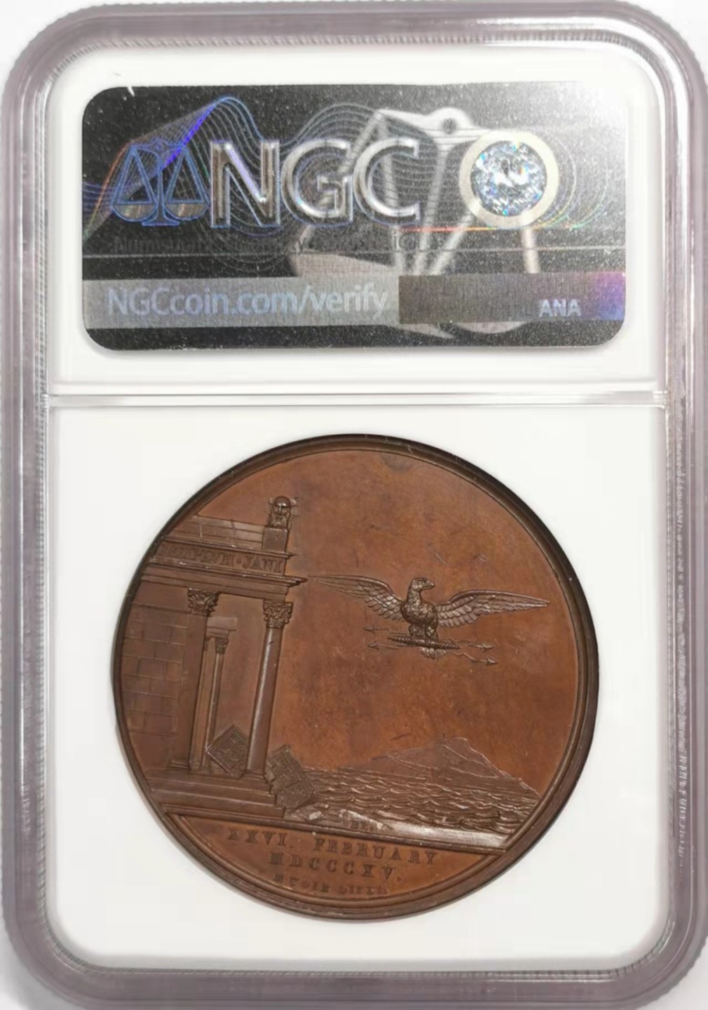 凡希社世界钱币微拍第一百八十八期 1820击败拿破仑舰队纪念铜章NGC-MS64