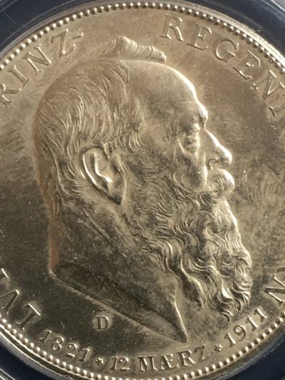 外国银币精品专场〈6〉 - 罕见高分62德国大胡子利奥波德诞辰90周年纪念5马克银币