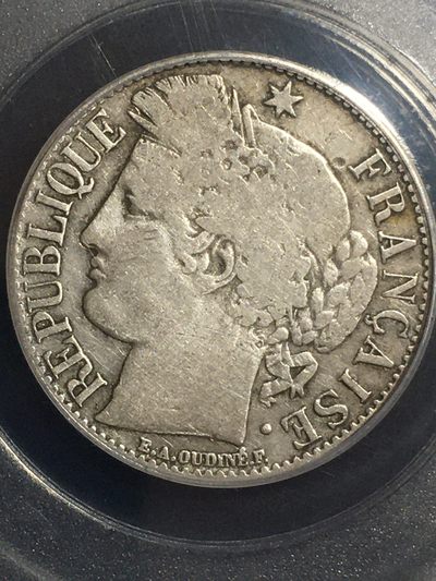 外国银币精品专场〈6〉 - 罕见1894年法国谷物女神银币1法郎