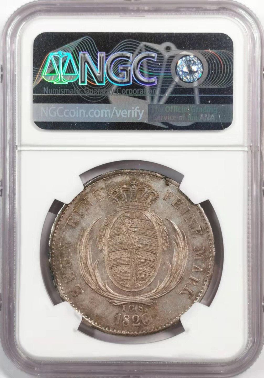 凡希社世界钱币微拍第一百八十八期 1820萨克森军装泰勒NGC-AUD