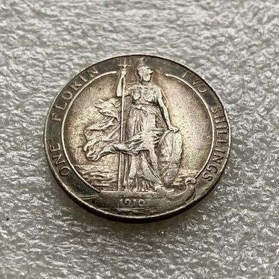 【Numismatist】第五场（新春场）-0起0佣包邮-世界硬币 - 英国1910年爱德华七世海神弗洛林银币