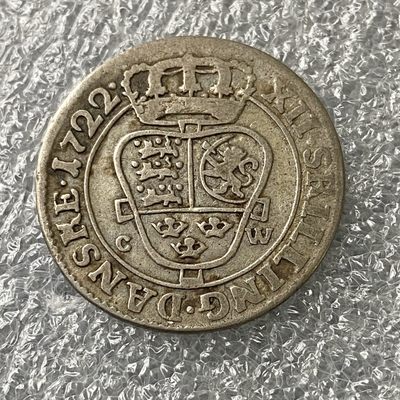 【Numismatist】第五场（新春场）-0起0佣包邮-世界硬币 - 丹麦1722年12斯科林银币 弗雷德里克四世 克数编号KM#521
