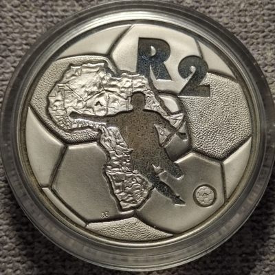 0起1拍-纯粹捡漏拍-66期 - 南非1996年2兰特世界杯精制纪念银币-量2690