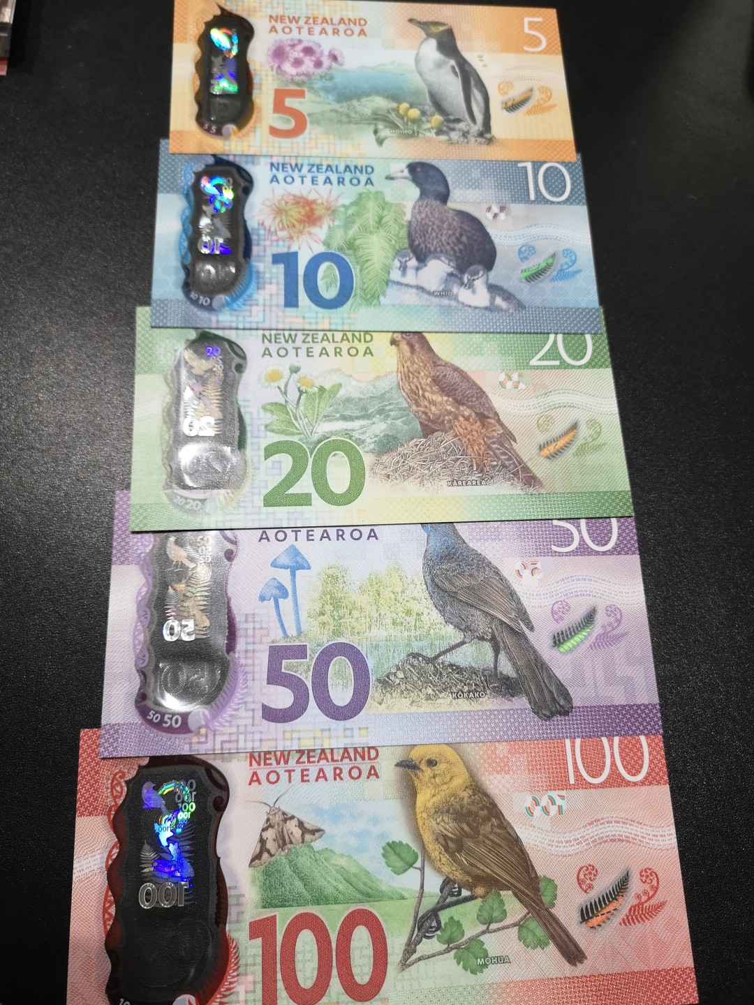 《外钞收藏家》第一百六十四期拍卖（本期100件） 新西兰最新版塑料钞 全套 全新UNC