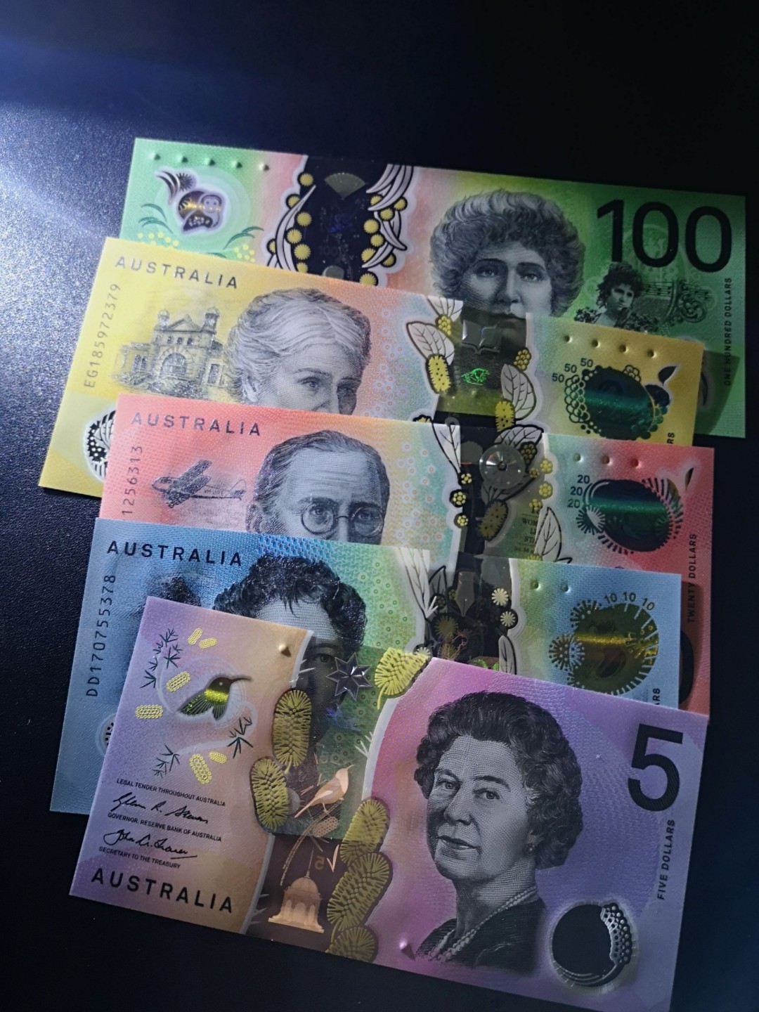 《外钞收藏家》第一百六十四期拍卖（本期100件） 澳大利亚最新版塑料钞 全套 全新UNC