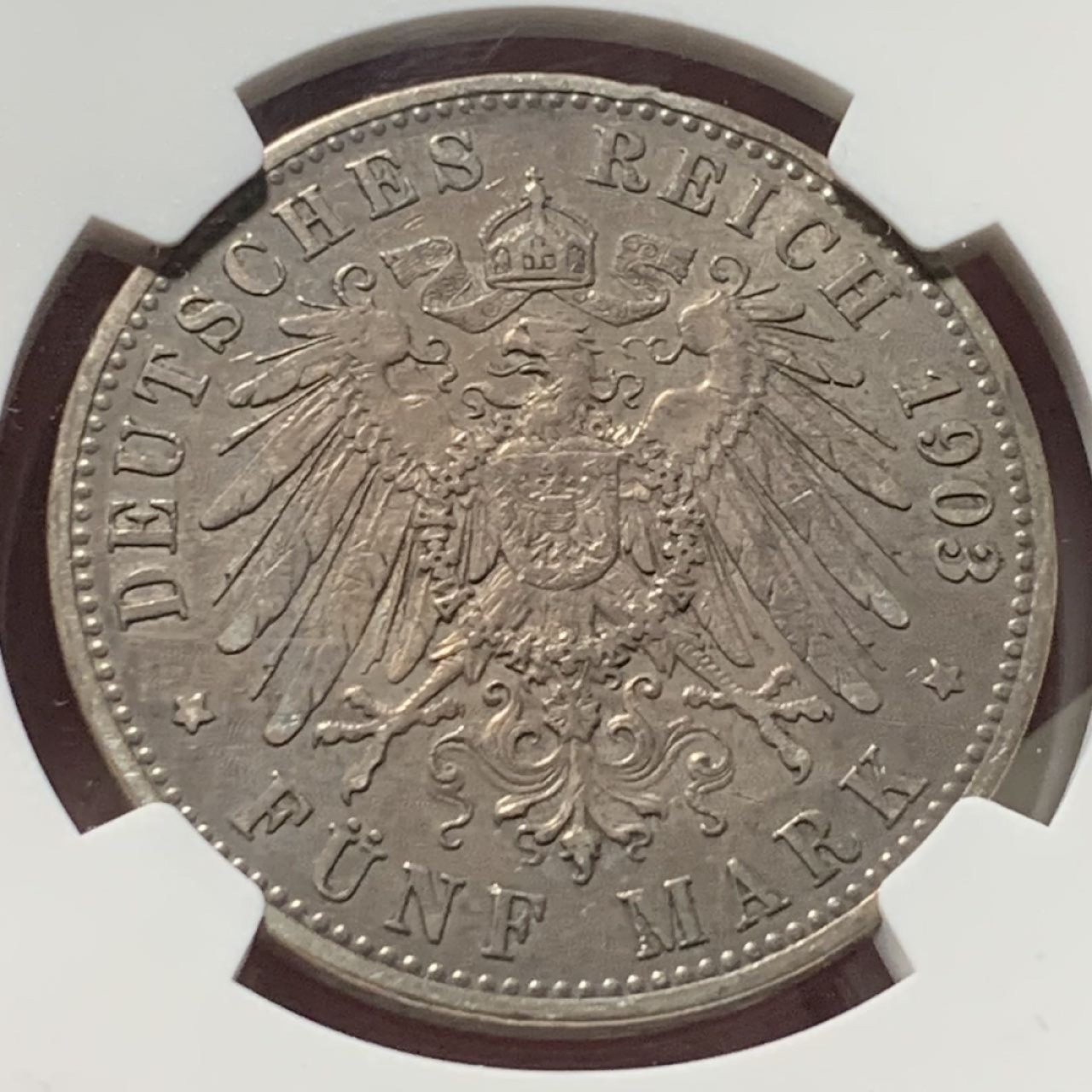 紫瑗钱币——第324期拍卖 德国 普鲁士 1903年 A版 威廉二世 5马克 银币 NGC XF45