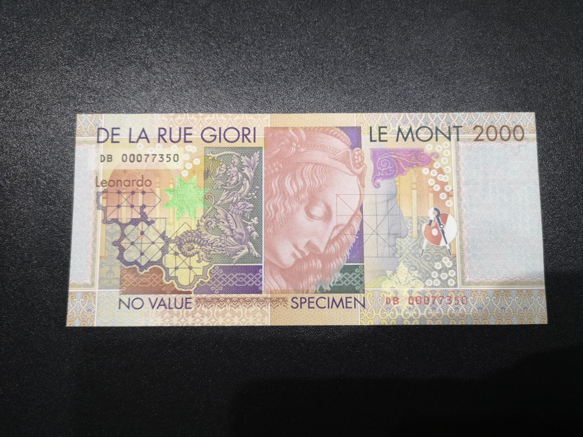 《外钞收藏家》第一百六十四期拍卖（本期100件） 2000达芬奇测试钞 全新UNC