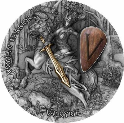 【海寧潮】拍卖第九期 - 【海寧潮】纽埃2020年武女神2盎司镶嵌仿古高浮雕纪念银币