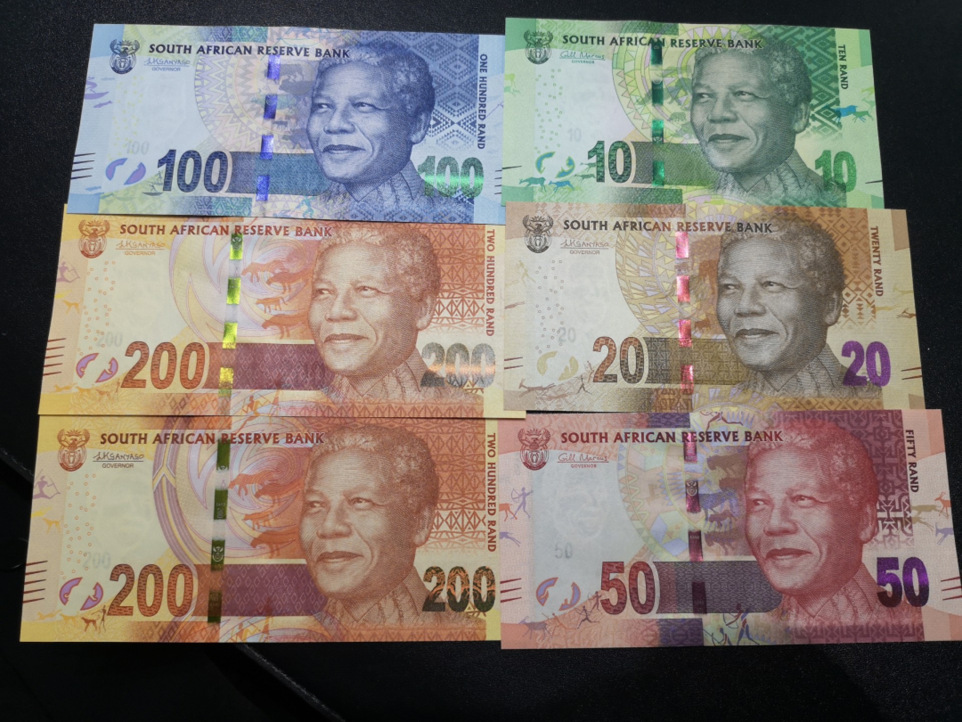 《外钞收藏家》第一百六十四期拍卖（本期100件） 南非一套纸币 6张 全新UNC 