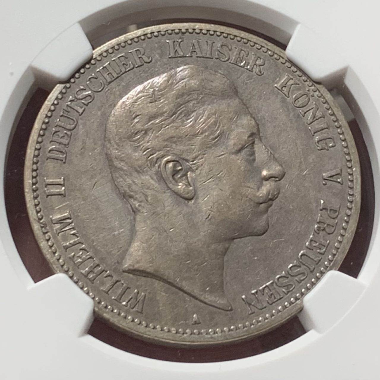 紫瑗钱币——第324期拍卖 德国 普鲁士 1903年 A版 威廉二世 5马克 银币 NGC XF45