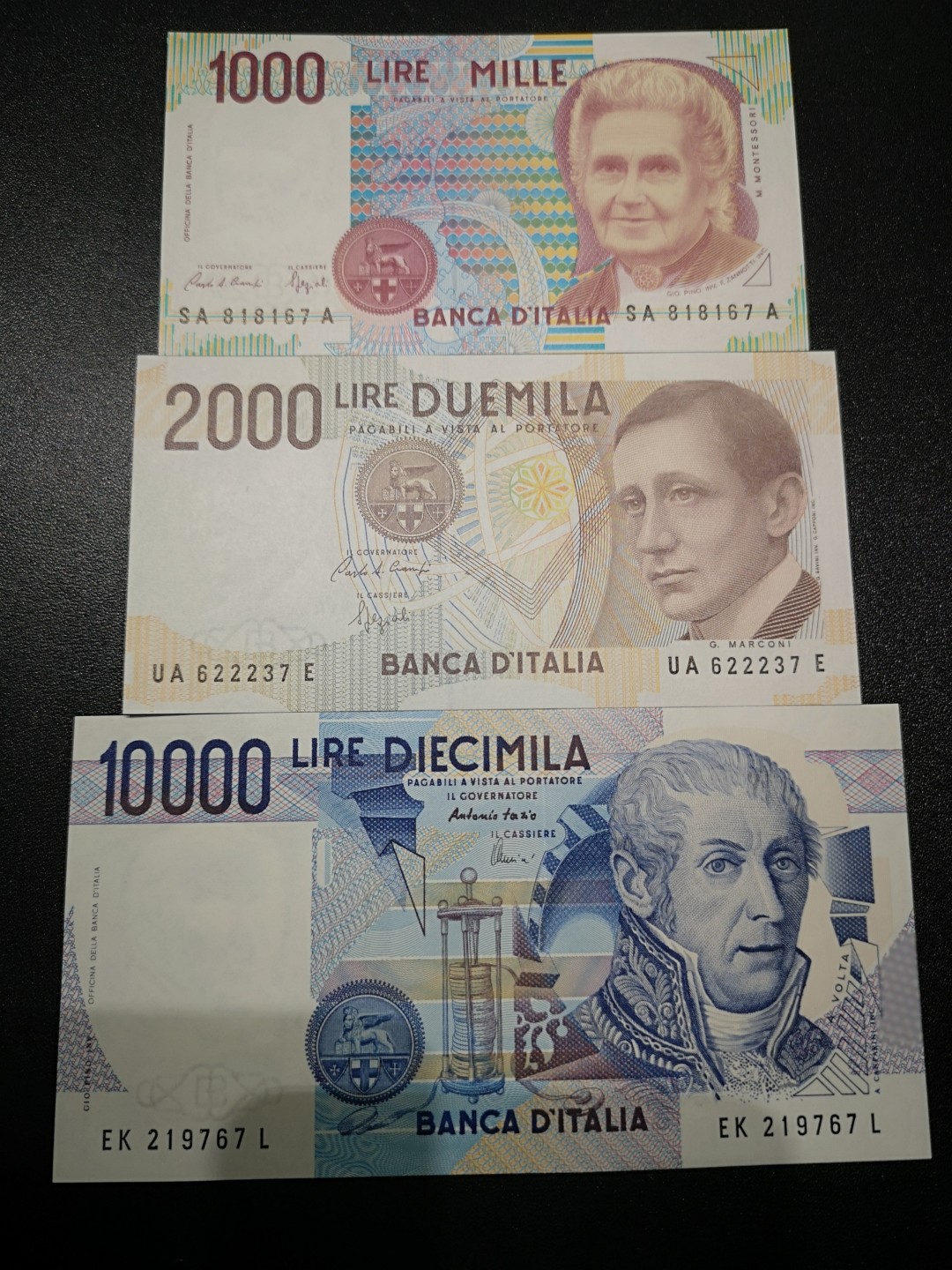 《外钞收藏家》第一百六十四期拍卖（本期100件） 意大利三张小套 全新UNC