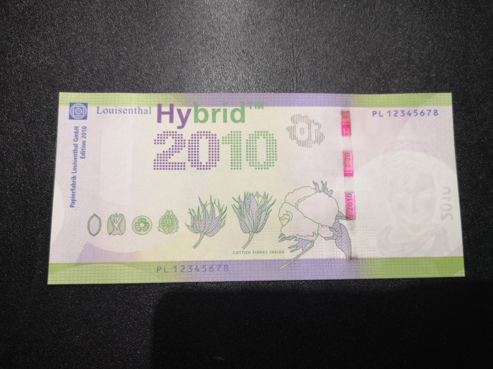 《外钞收藏家》第一百六十四期拍卖（本期100件） 2010年德国路伊森塔尔三层复合基材测试钞 全新UNC