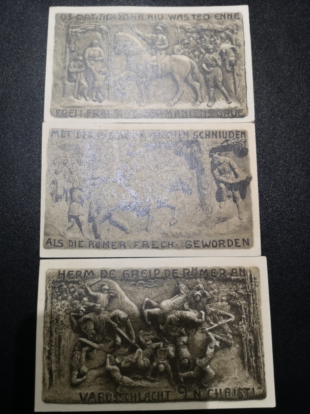 《外钞收藏家》第一百六十四期拍卖（本期100件） 德国1921年50芬尼 一站紧急钞 三枚 近全新