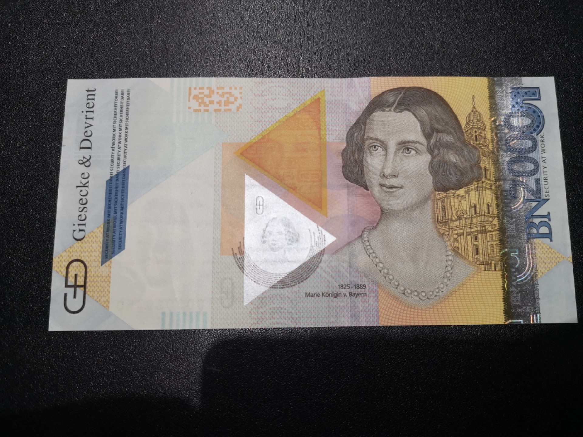 《外钞收藏家》第一百六十四期拍卖（本期100件） 德国捷德公司2000纪念券玛丽公主纪念钞 全新UNC