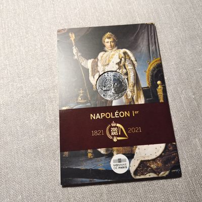 0起1加-纯粹捡漏拍-68场 - 法国2021年10欧元拿破仑一世逝世200周年纪念银币-卡装