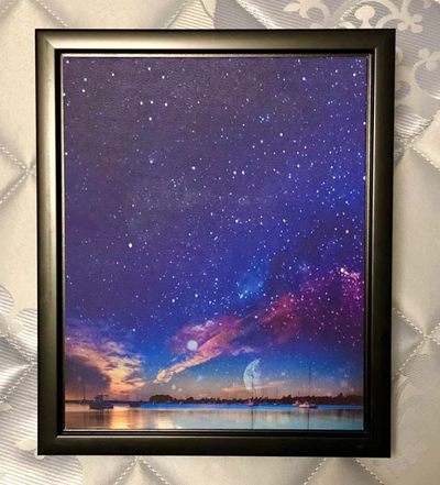 零元拍：艺术家星空复制挂画 小幅 已装裱 ，外框尺寸约25/30厘米 - 零元拍：艺术家星空复制挂画 小幅 已装裱 ，外框尺寸约25/30厘米