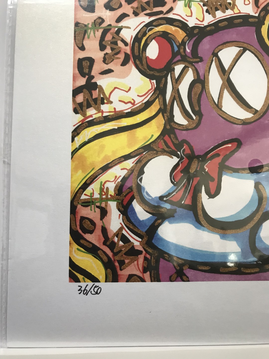 零元拍：歪歪亲笔签名 OWSON系列限量插画复制画《美少女战士水兵月》，尺寸约22/22厘米，拍品不含镜框