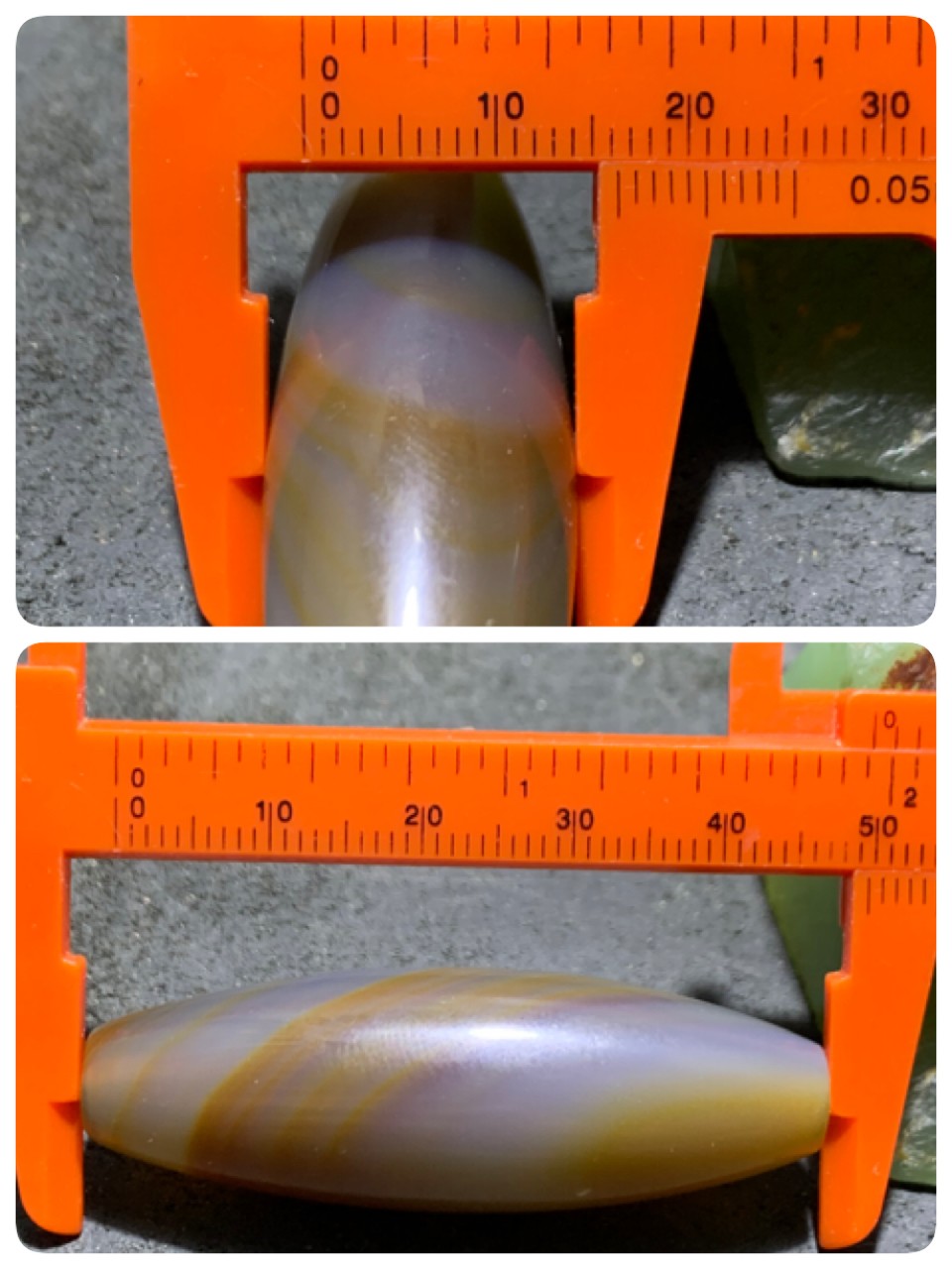 精美高玉化巴西缠丝玛瑙千层纹桶珠一个，