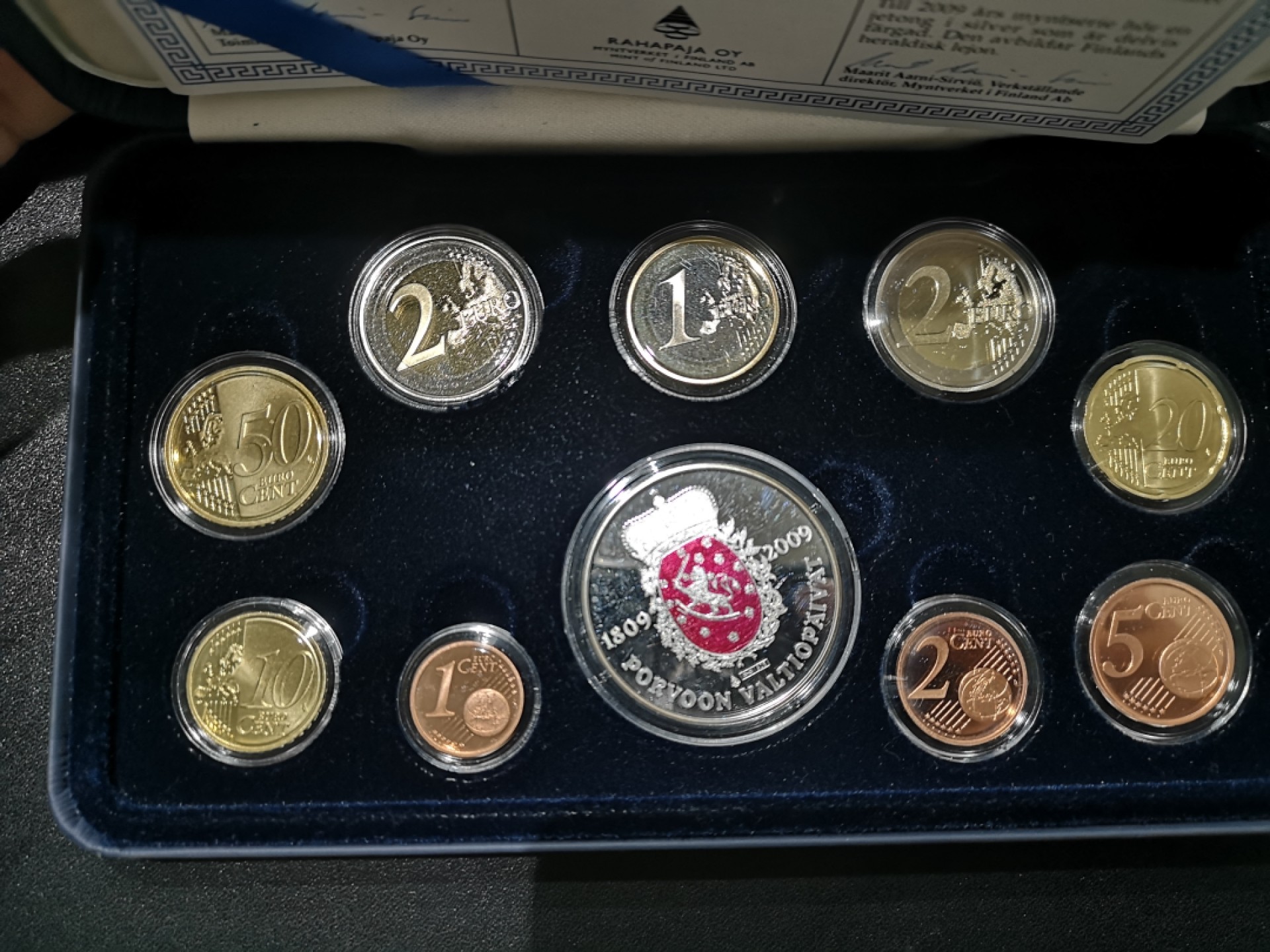 《外钞收藏家》第一百六十五期拍卖（本期80件） 2009芬兰欧元套币加纪念币 精美盒装 