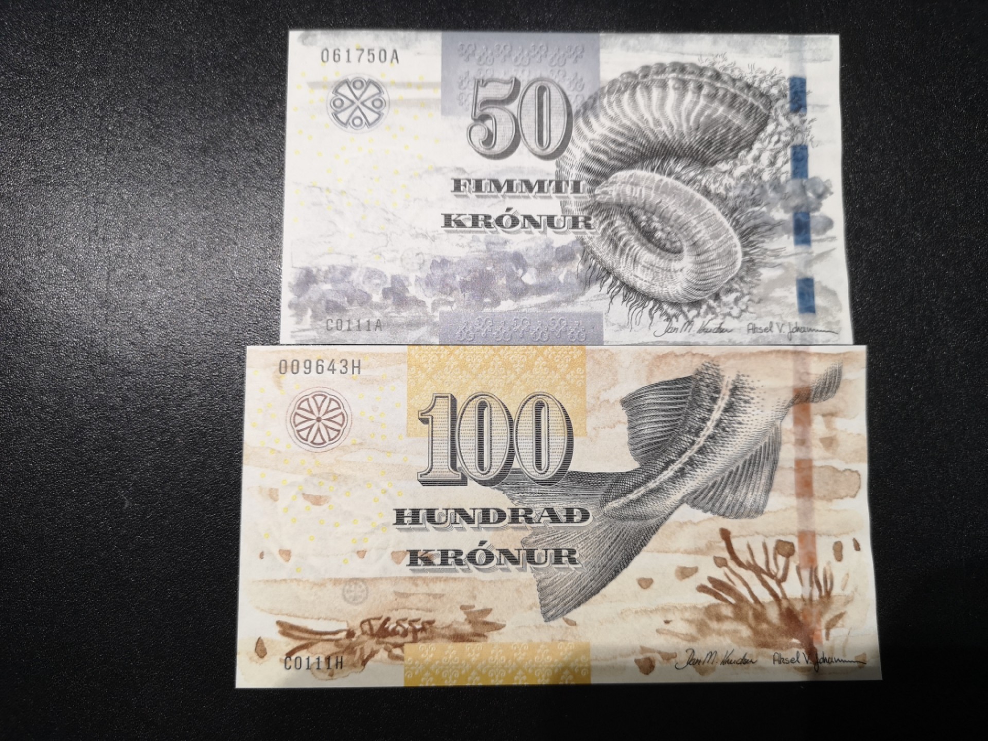 《外钞收藏家》第一百六十五期拍卖（本期80件） 法罗群岛50、100克朗 全新UNC