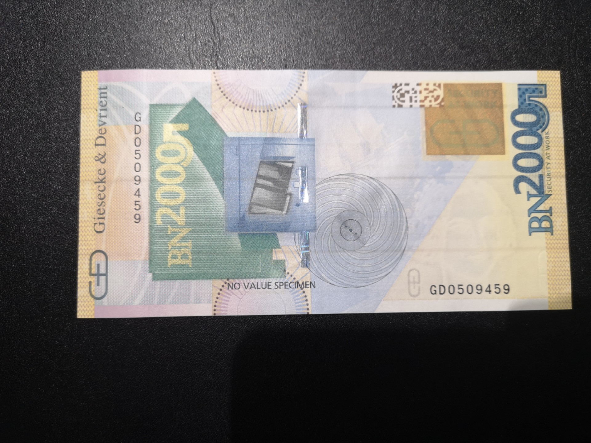 《外钞收藏家》第一百六十五期拍卖（本期80件） 德国捷德公司2000纪念券 玛丽公主 纪念钞 全新UNC