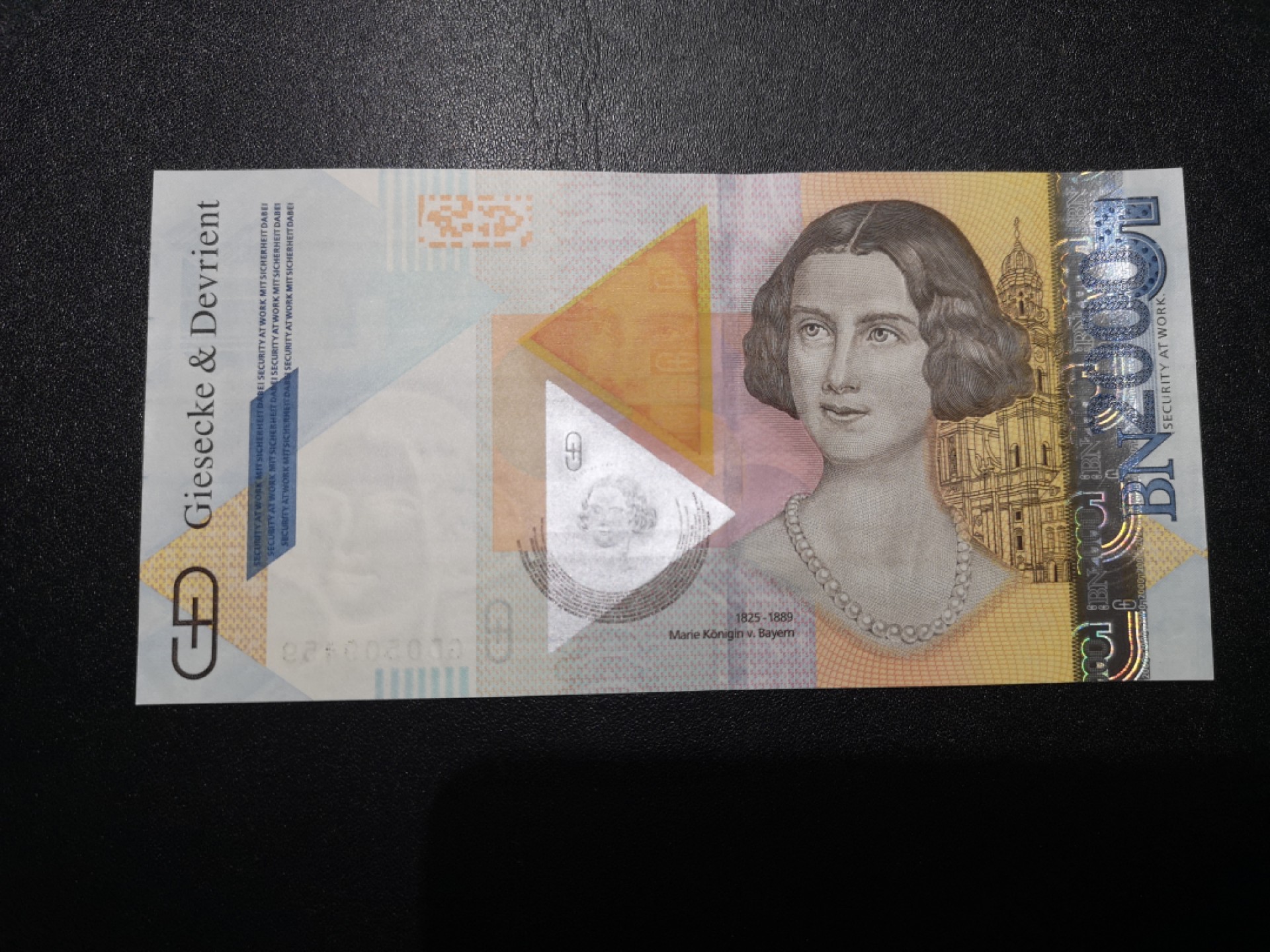 《外钞收藏家》第一百六十五期拍卖（本期80件） 德国捷德公司2000纪念券 玛丽公主 纪念钞 全新UNC