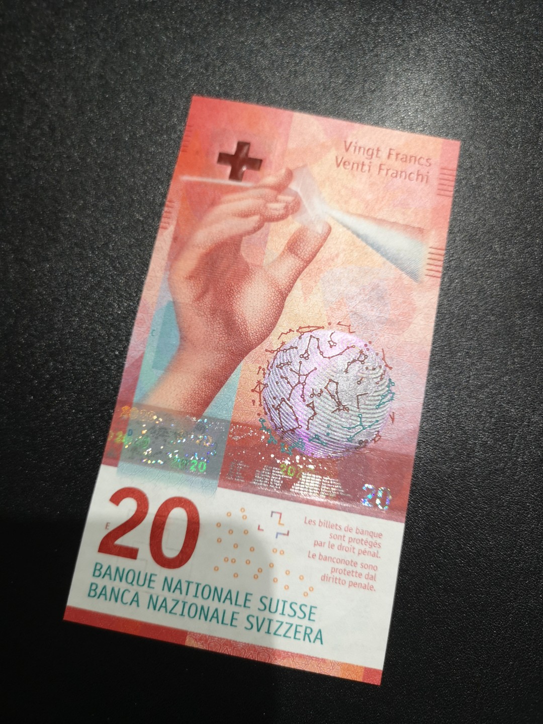 《外钞收藏家》第一百六十五期拍卖（本期80件） 瑞士20法郎手版 全新UNC