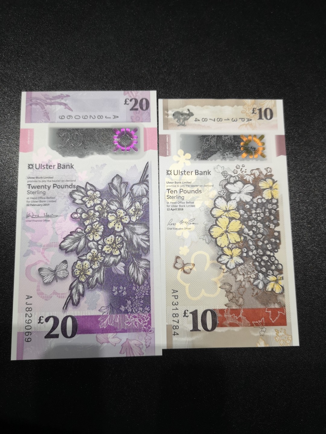 《外钞收藏家》第一百六十五期拍卖（本期80件） 苏格兰阿尔斯特银行10、20镑 全新UNC