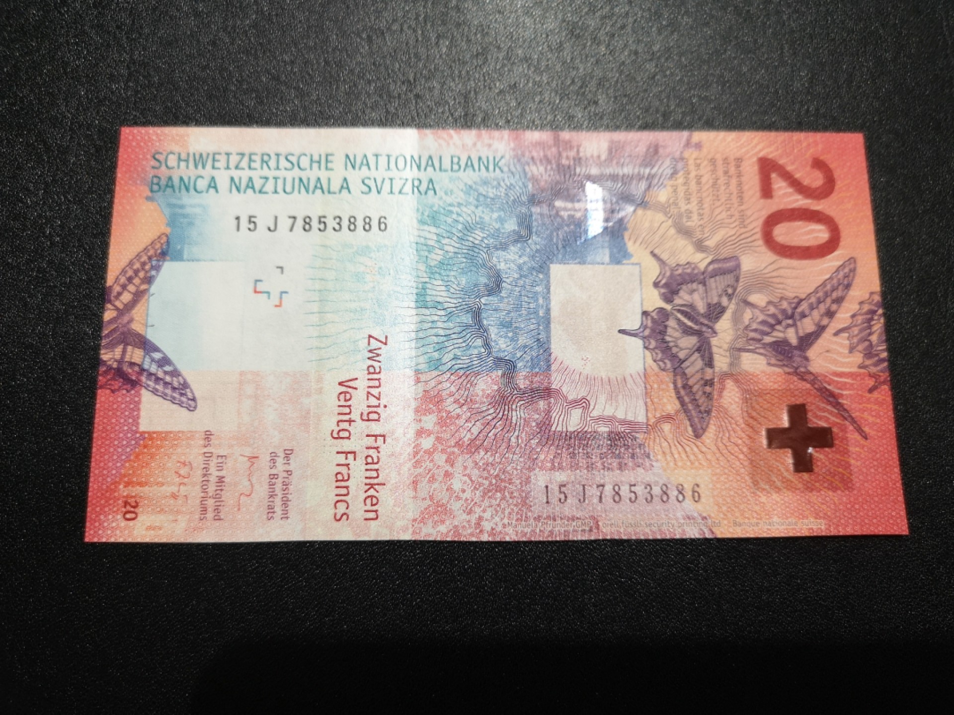 《外钞收藏家》第一百六十五期拍卖（本期80件） 瑞士20法郎手版 全新UNC