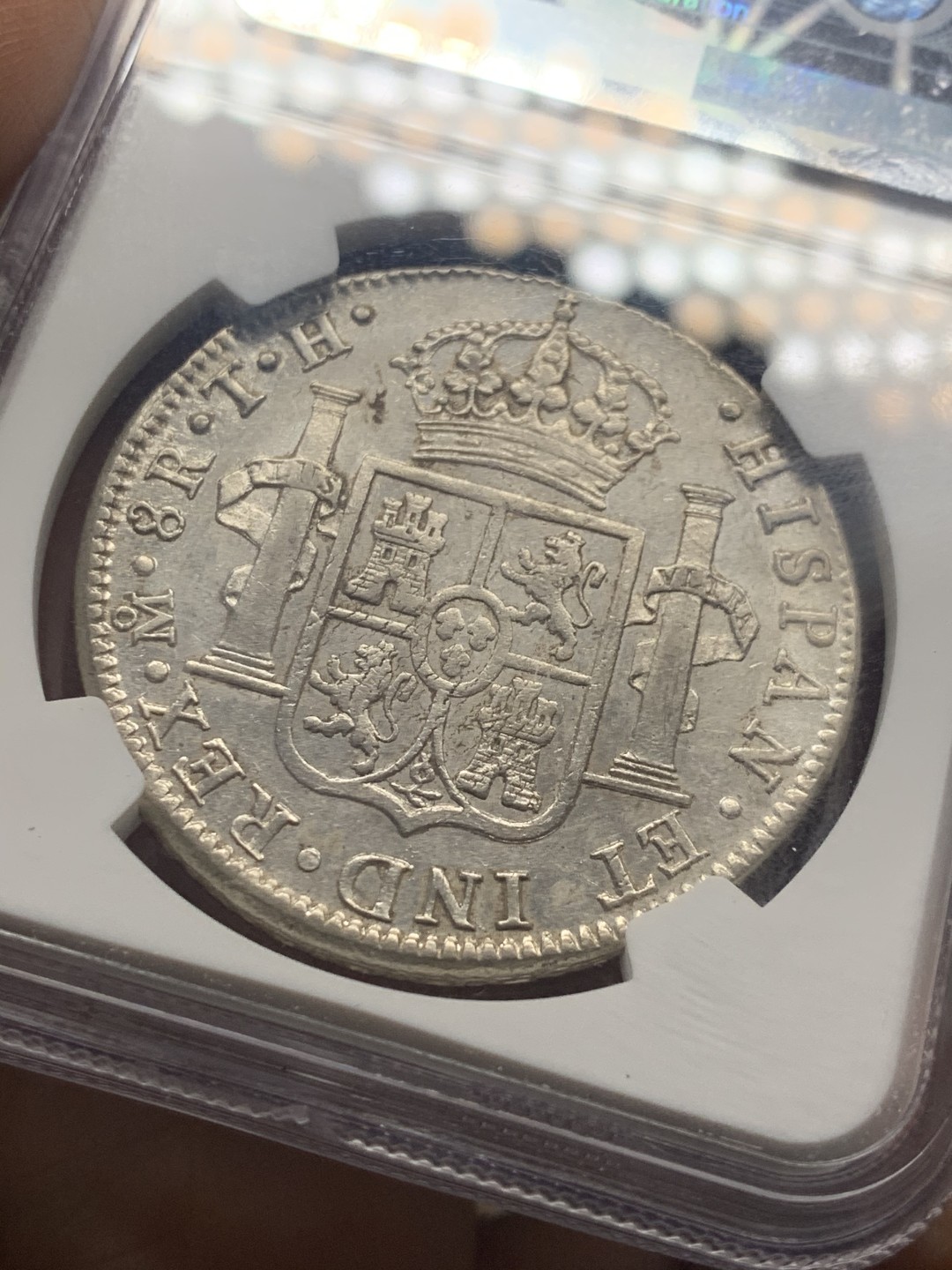 《竞宝斋》微拍-第32场-周日（全场顺丰包邮） NGC-AUD 墨西哥  费迪南七世 1809  8 里亚尔  原味  十分难得 性价比好