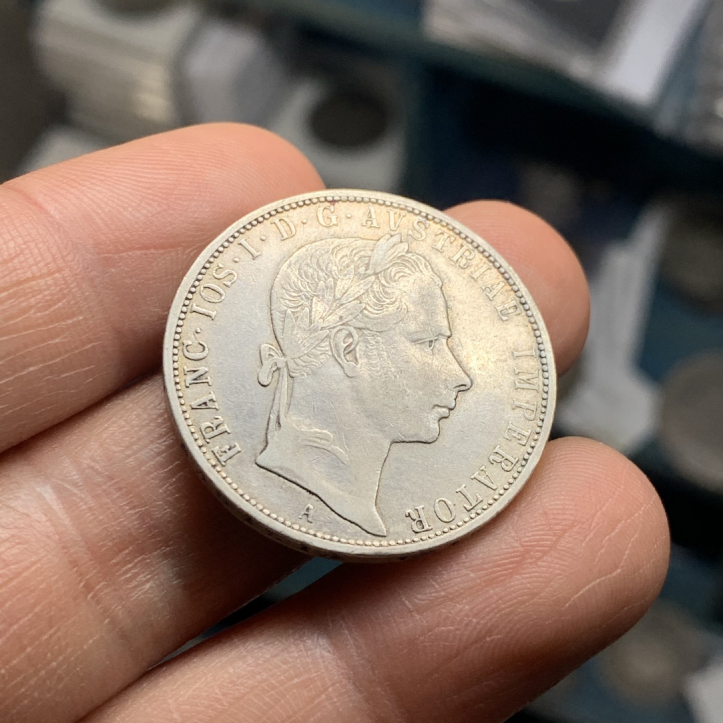 《竞宝斋》微拍-第32场-周日（全场顺丰包邮） 1858 奥匈帝国弗兰茨·约瑟夫一世早期1佛罗林银币