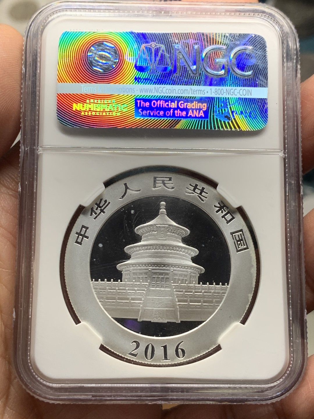 《竞宝斋》微拍-第32场-周日（全场顺丰包邮） NGC-MS69 中国  2016年 熊猫银币 10元 首期中国标签