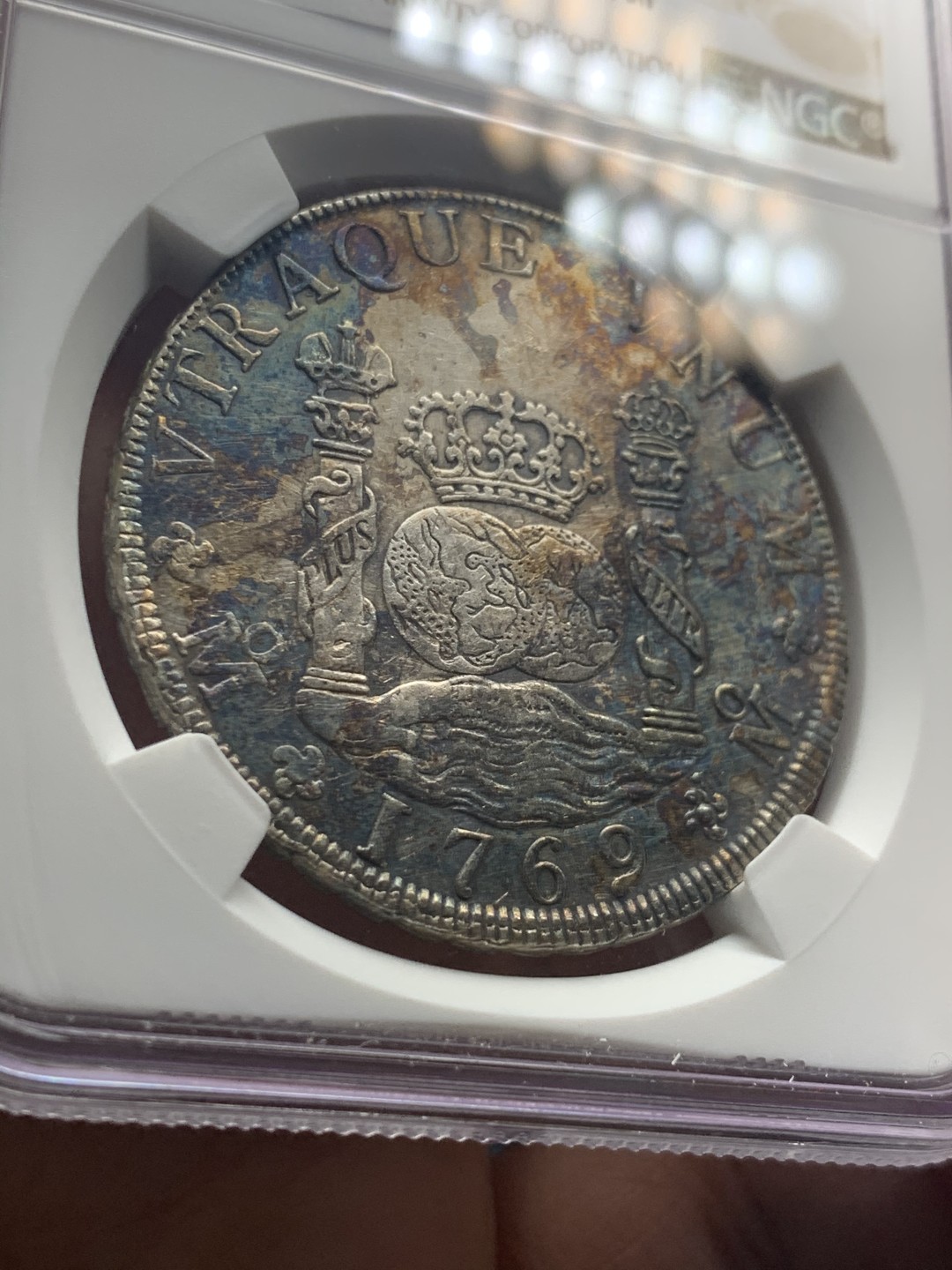 《竞宝斋》微拍-第32场-周日（全场顺丰包邮） NGC-AUD  1769  西属墨西哥  卡洛斯三世  早期地球  8里亚尔  原味难得  