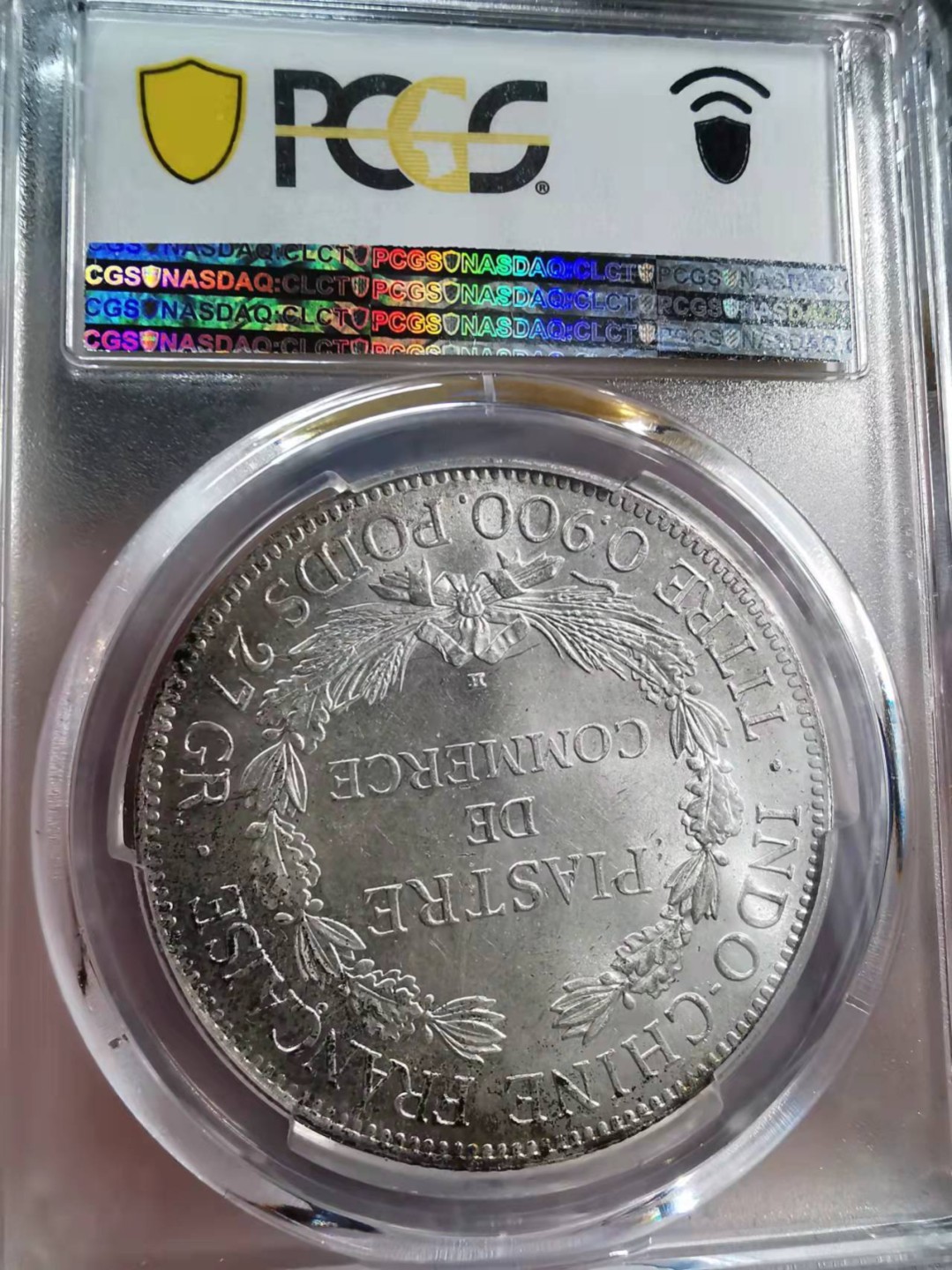 凡希社世界钱币微拍第一百八十九期 荐！1922H法属印度支那皮亚斯特大银PCGS-MS62原色银光！