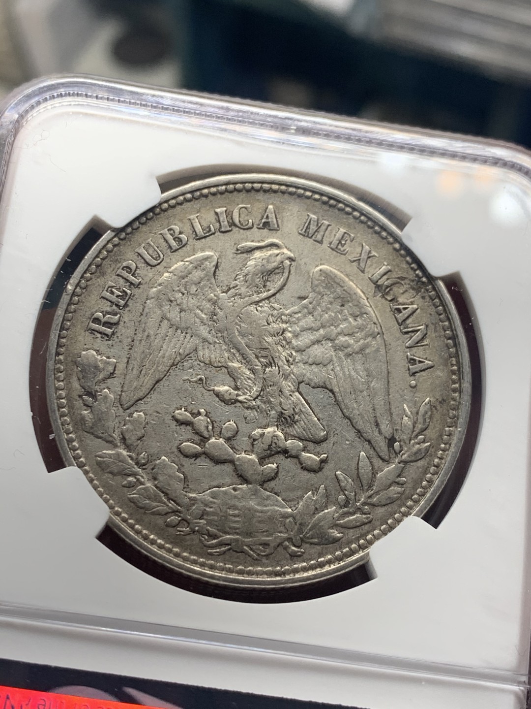 《竞宝斋》微拍-第32场-周日（全场顺丰包邮） NGC-AU50 原味 墨西哥1903年 直边鹰洋