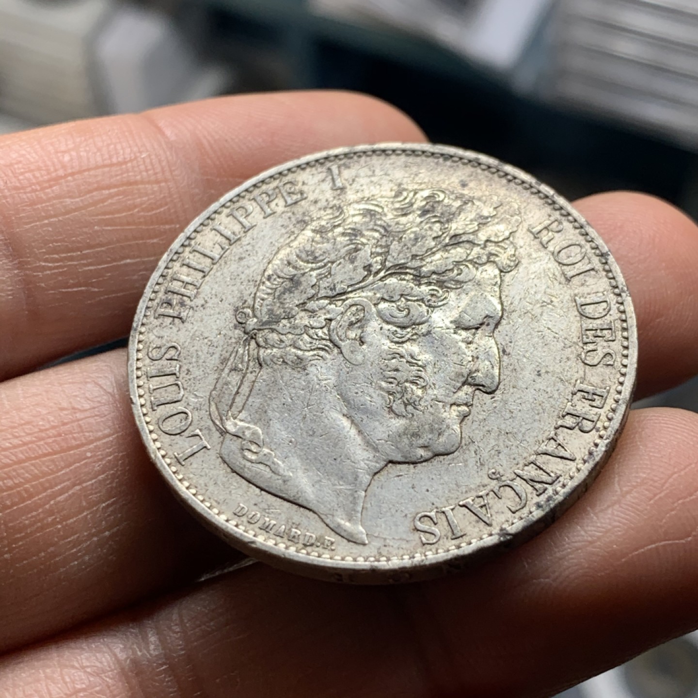 《竞宝斋》微拍-第32场-周日（全场顺丰包邮） 法国 1844年 菲利普一世 5法郎 大银币 原味好品 细节一流 AU级别 很难得