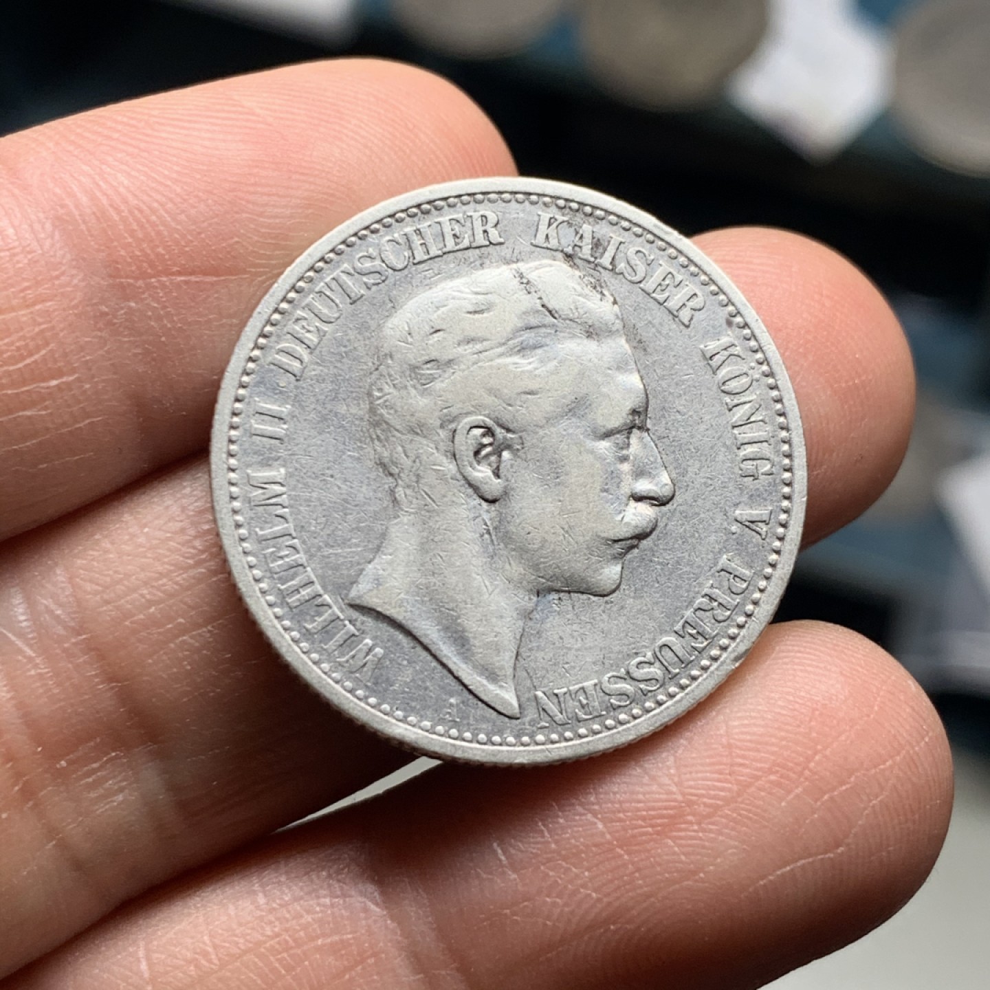 《竞宝斋》微拍-第32场-周日（全场顺丰包邮） 裸币 德国 1904年2马克  威廉II 银币