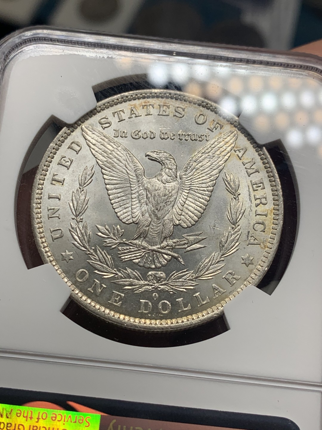 《竞宝斋》微拍-第32场-周日（全场顺丰包邮） NGC-MS62 美国 1884年 1元 摩根银币 双面淡彩包浆