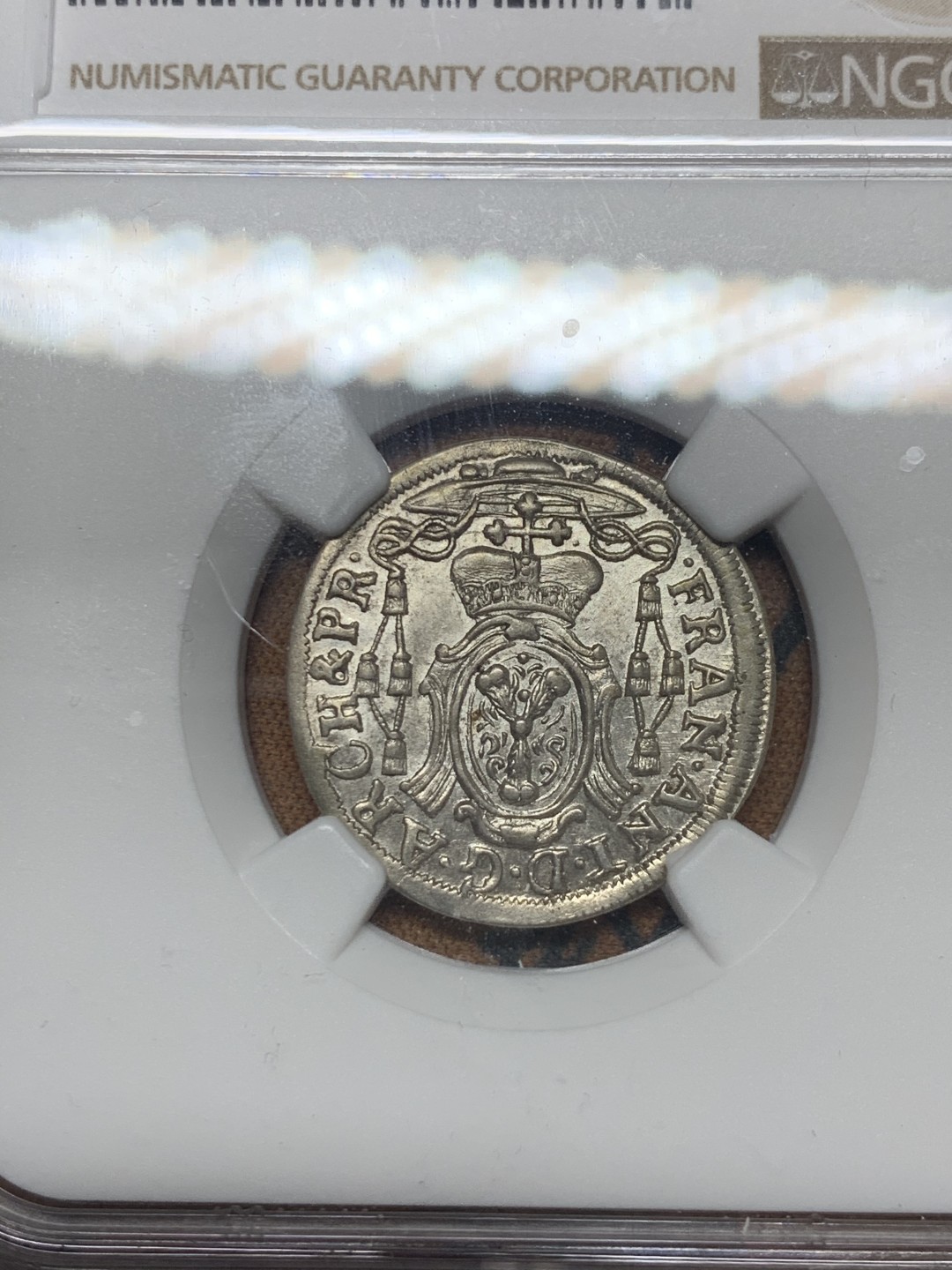 《竞宝斋》微拍-第32场-周日（全场顺丰包邮） NGC-AU58 奥地利萨尔兹堡 1723年 4K 银币 稀少品种