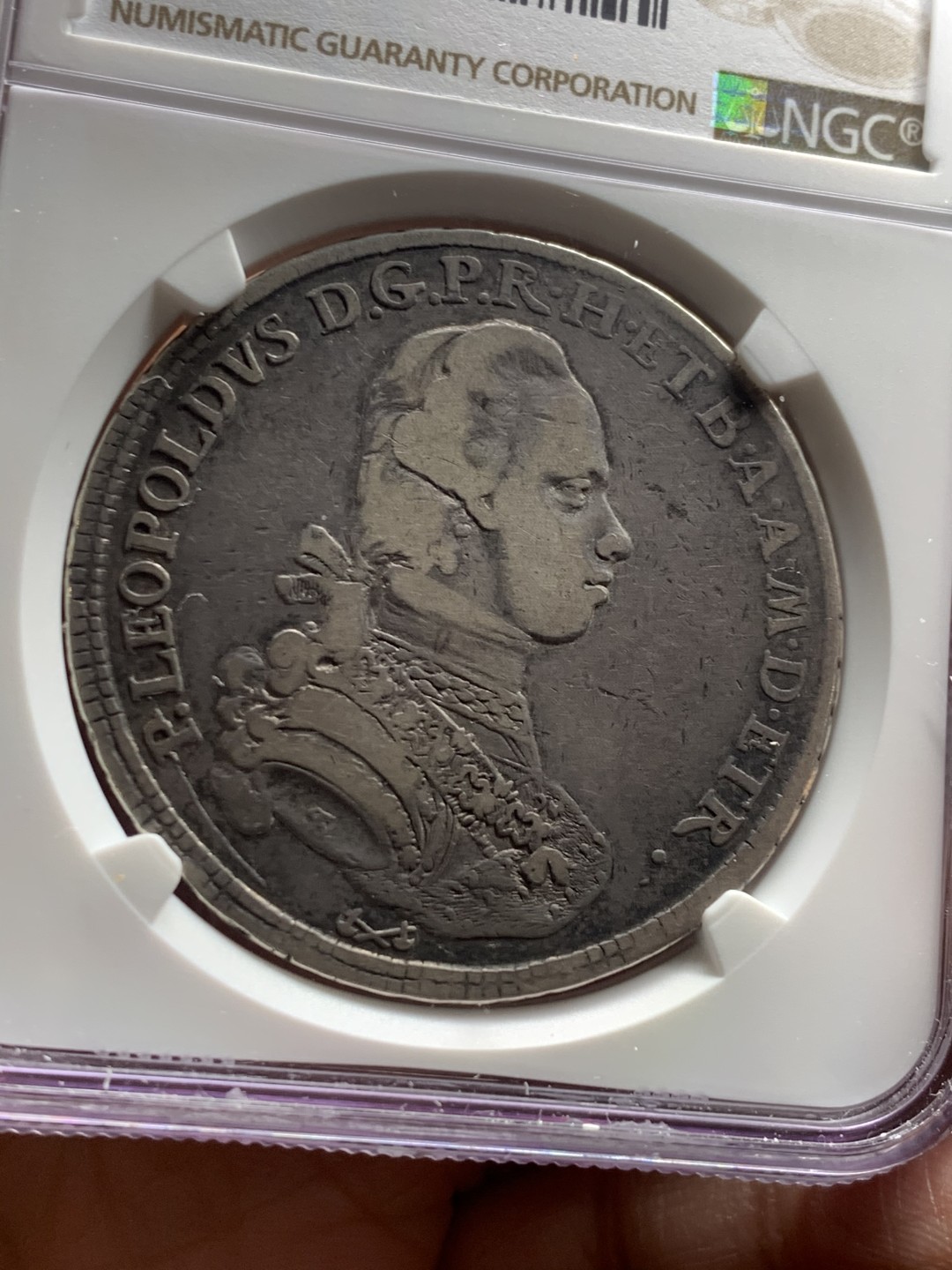 《竞宝斋》微拍-第32场-周日（全场顺丰包邮） 唯一冠军 NGC-VF30 意大利托斯卡纳 1778年 利奥波德 10宝利 大银币 非常稀少的版别