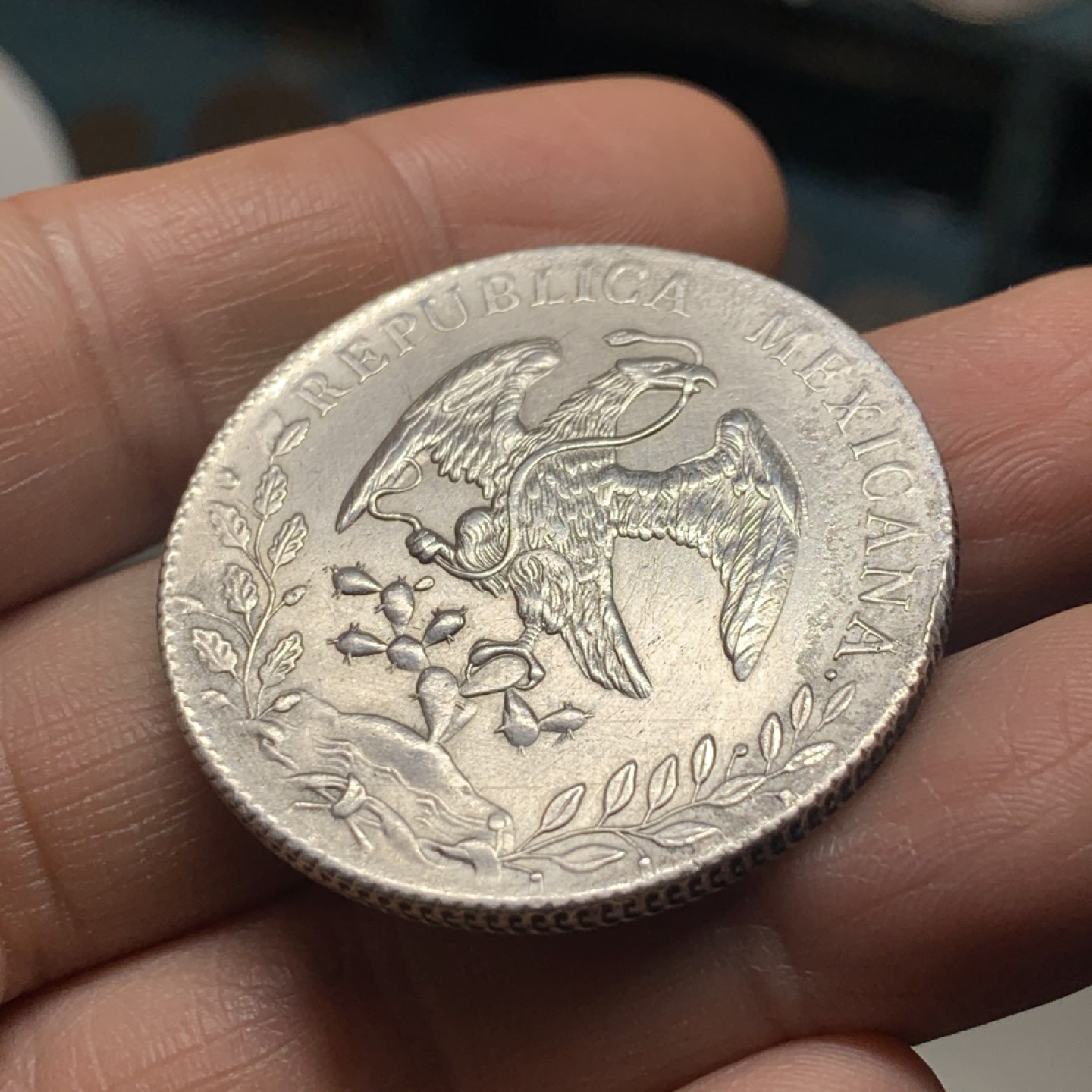 《竞宝斋》微拍-第32场-周日（全场顺丰包邮） 墨西哥 1894年-CN 库利亚坎 8R 花边鹰洋 爆羽好品 较少见厂名 大银币