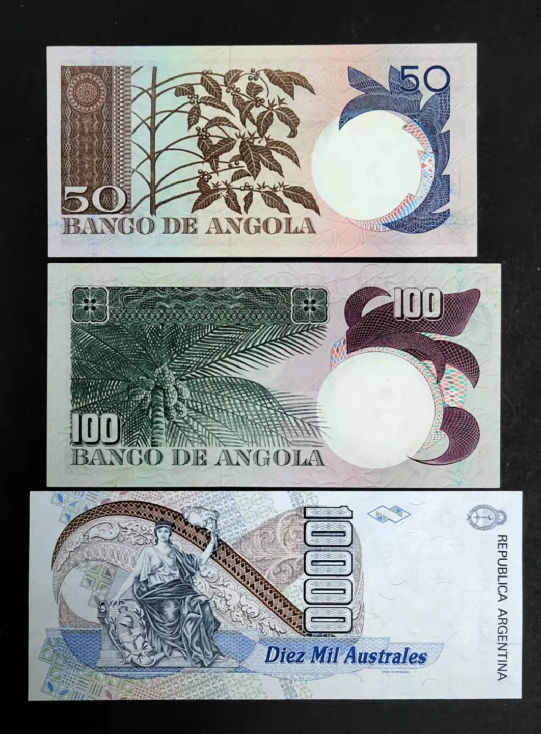 圣域骑士团 | 虎年新春上元节 专场 第二期（2022002期） 全新UNC纸币3张 1973年的安哥拉 50/100埃斯库多 & 1989-91年阿根廷 10000比索