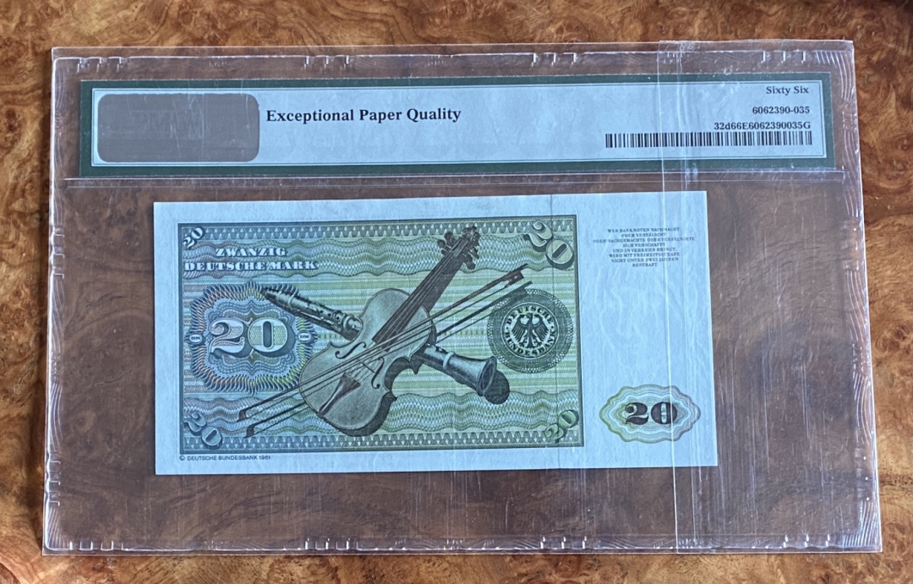 得物拍卖 Chase Auction  第2期 - -世界纸币精粹（二） 1980年德国20马克，PMG66分！德国画家丢勒的作品《埃尔斯贝特·图切的画像》！