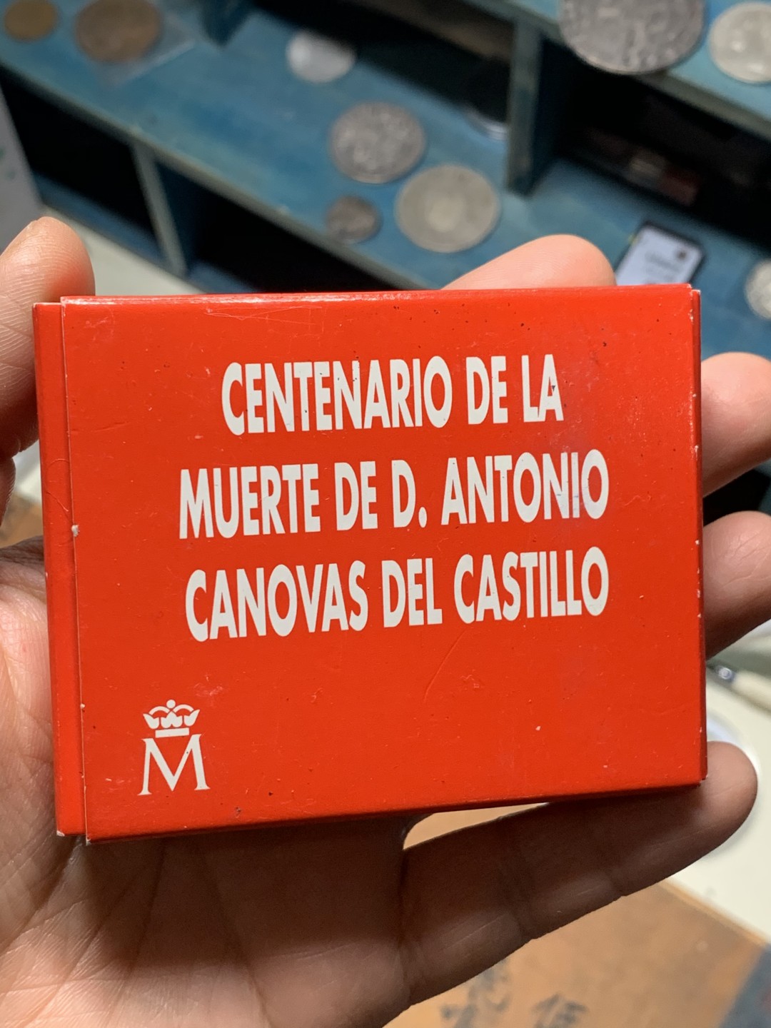 《竞宝斋》微拍-第32场-周日（全场顺丰包邮） 原盒证书 西班牙 1997年 政治家安东尼奥·卡诺瓦斯·1000比塞塔 精制PROOF银币