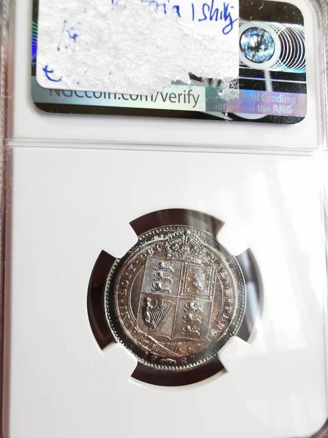 凡希社世界钱币微拍第一百八十九期 1887英国老维高冠先令NGC-MS63五彩！