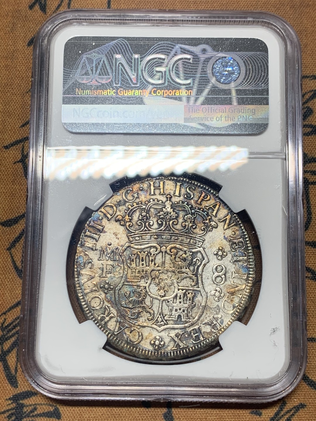 《竞宝斋》微拍-第32场-周日（全场顺丰包邮） NGC-AUD  1769  西属墨西哥  卡洛斯三世  早期地球  8里亚尔  原味难得  