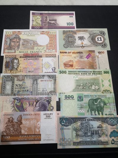 《外钞收藏家》第一百八十一期拍卖 - 非洲纸币11张 全新 个别有瑕疵