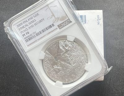 【币观天下】第176期钱币拍卖～ - 【克劳斯获奖币】【芬兰】和平与安全 银币 ngc70