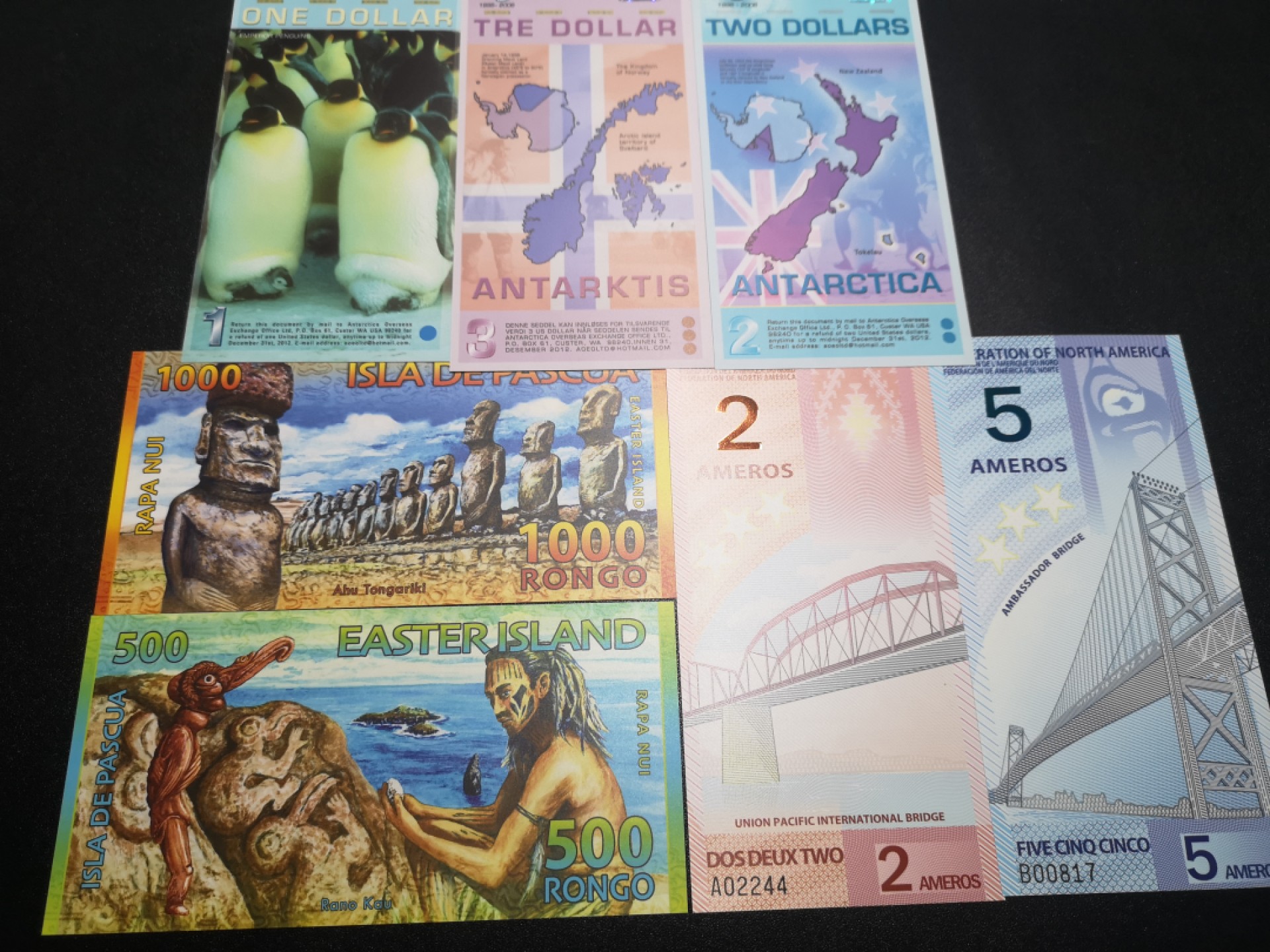 《外钞收藏家》第一百六十五期拍卖（本期80件） 精美商业钞三套 全新UNC